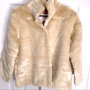 Glamorous Tan/Beige Faux Fur Coat Jacket w collar